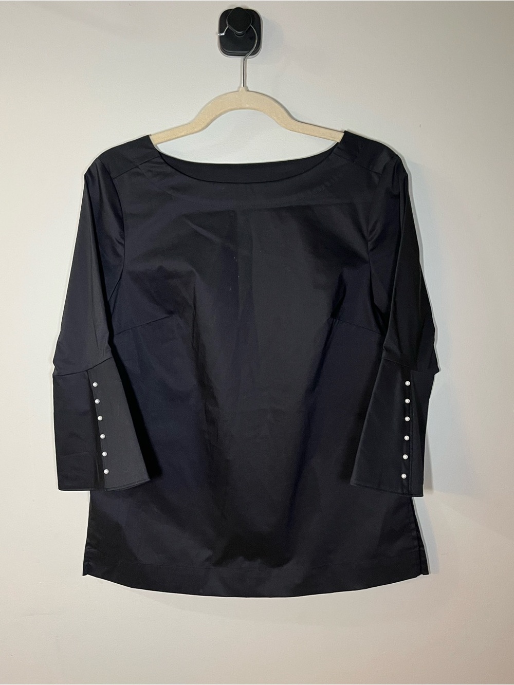 Minimalist Hinson Wu Women’s Black Lutetia 3/4 Sleeve Button Accent Tunic